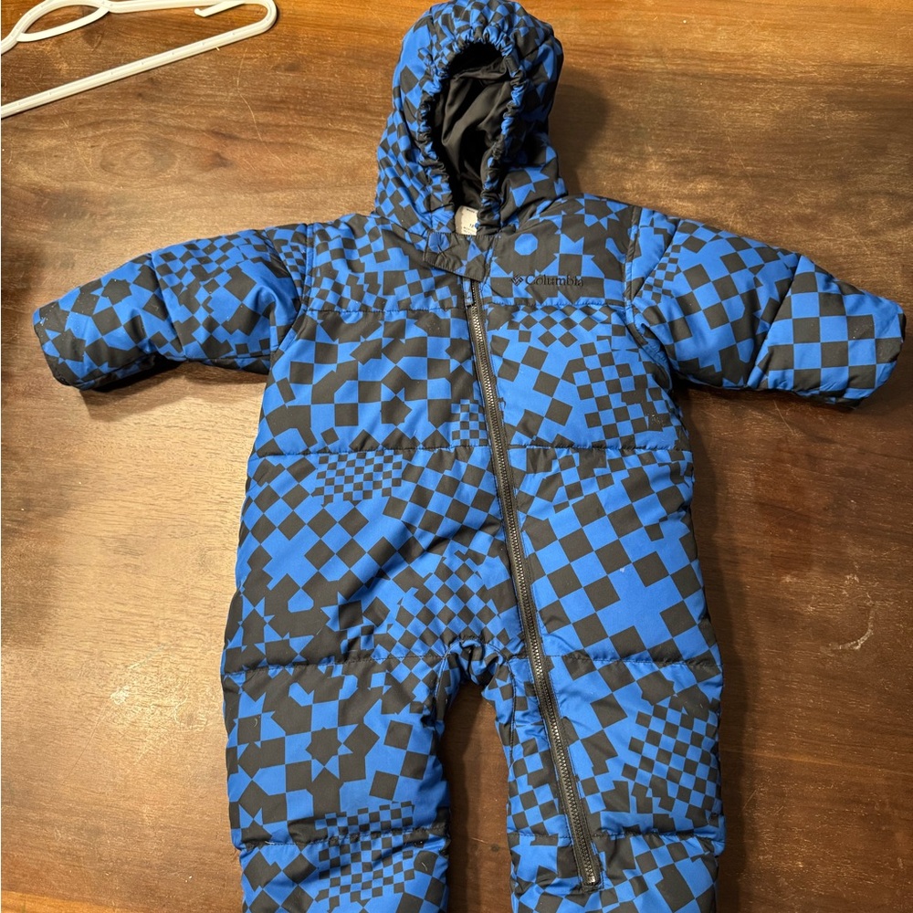 Columbia Blue and Black Patterned Snowsuit
